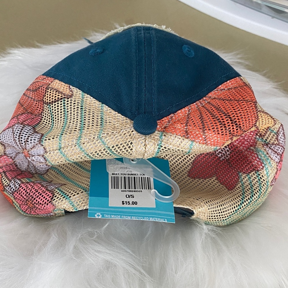 NWT Wurl Blue and Multicolor Meet you at Sunset one size fits most - Picture 4 of 10
